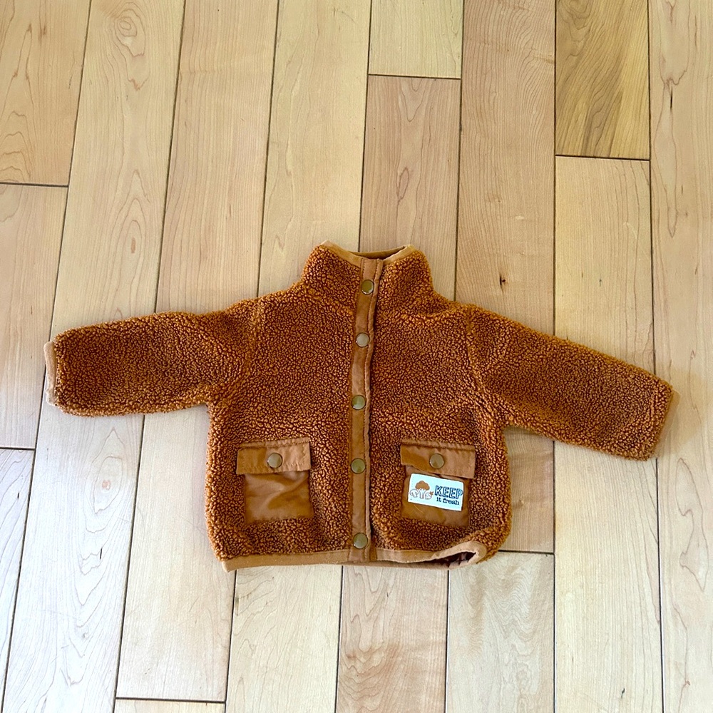 Camel colour infant snap fleece coat 3-6 months
